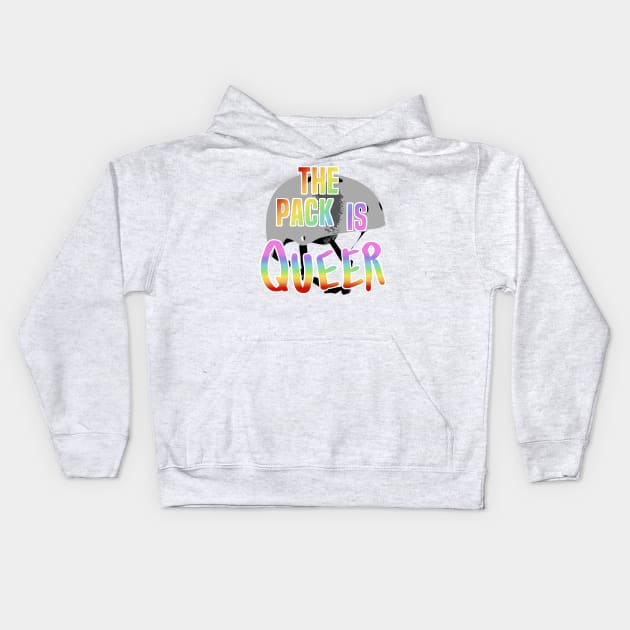 The Pack is Queer LGBTQ Roller Derby Design Kids Hoodie by GeorgiaGoddard